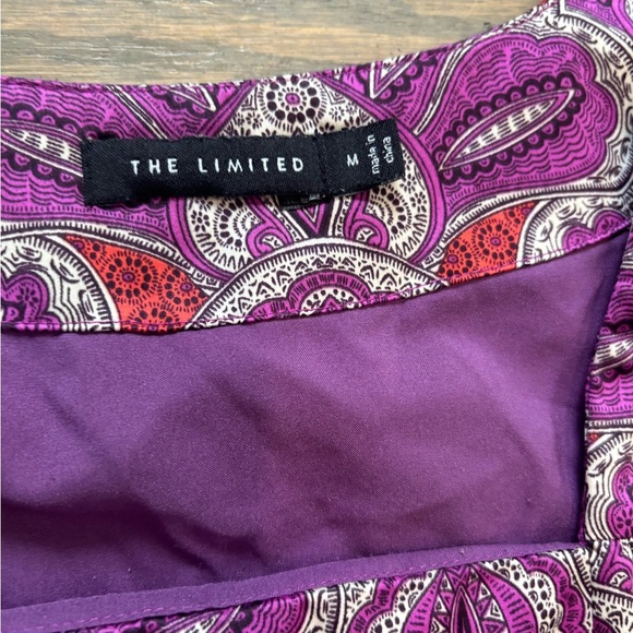 The Limited Purple Paisley Boho Short Sleeve Dress Womens medium - Picture 6 of 9